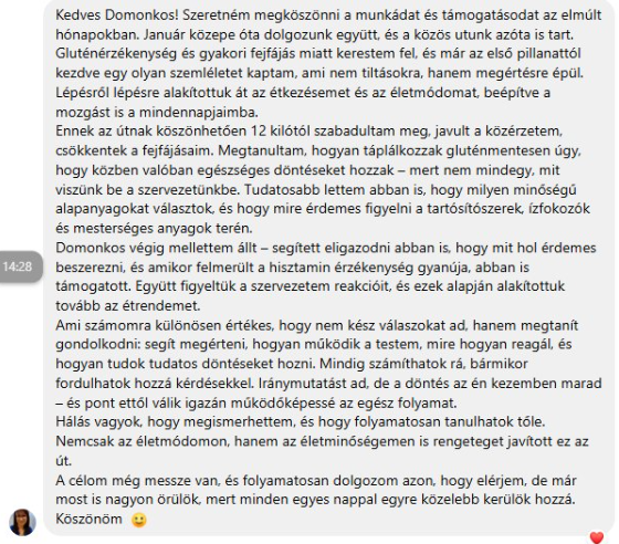 Testimonial eredmény 2