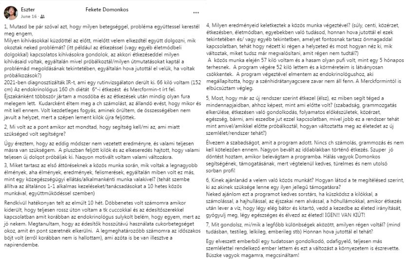 Testimonial szöveg