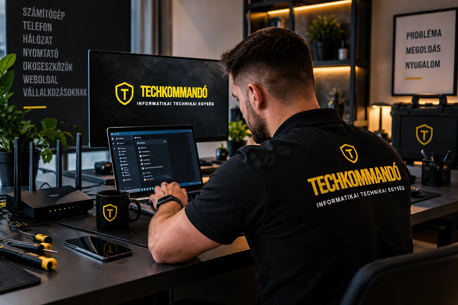 TechKommandó informatikai segítségét bemutató kép